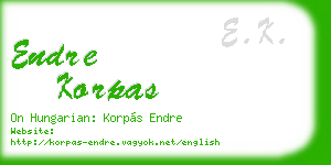 endre korpas business card